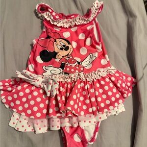 Disney Pink Polka Dot Kids Swim One Piece